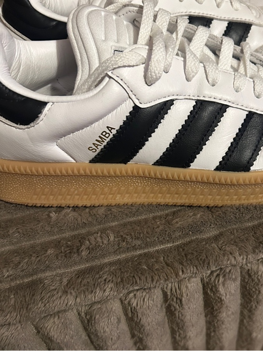 adidas Samba women’s White Black Gum-Soled Sneakers